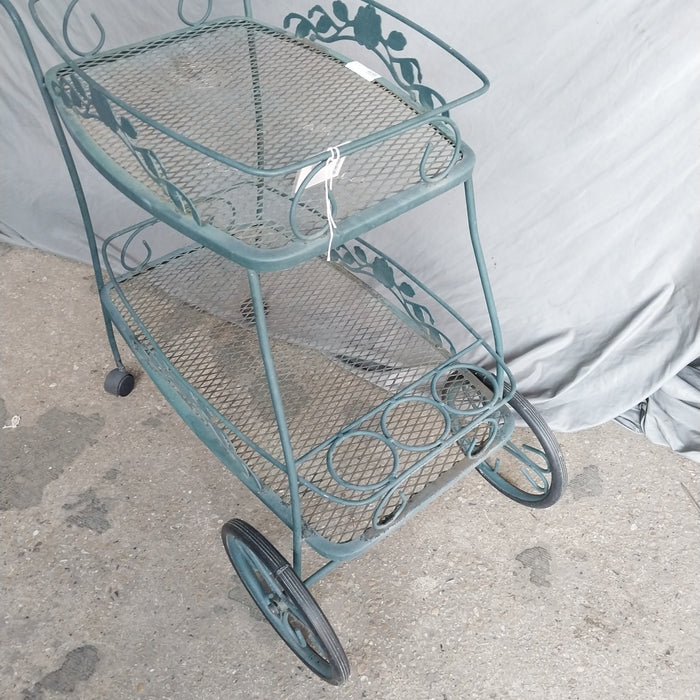 OUTDOOR GREEN BAR CART