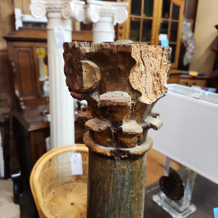 18TH C. PAINTED CHURCH COLUMN AS FOUND