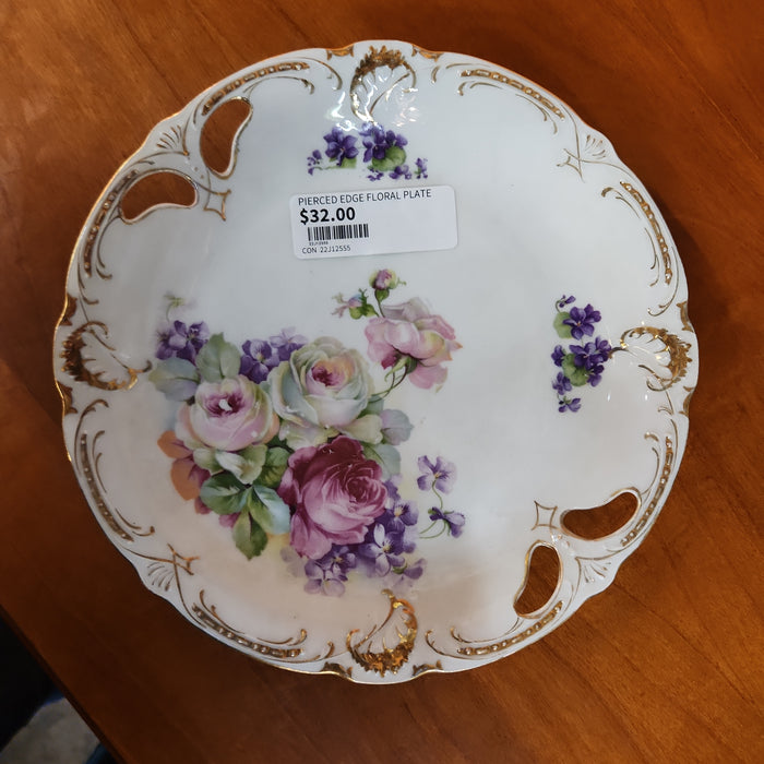 PIERCED EDGE FLORAL PLATE