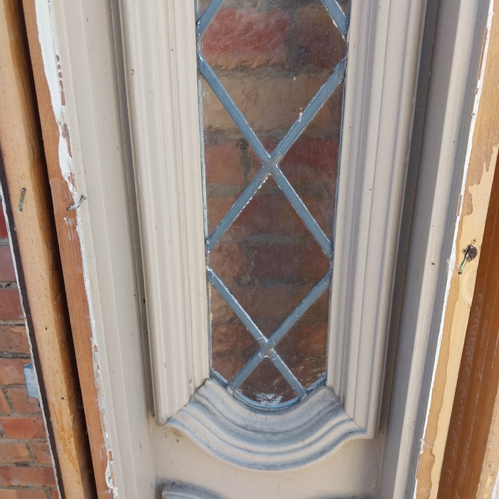 PAIR OF SMALL LEADED GLASS SIDELIGHTS