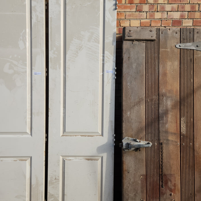 PAIR TALL SLENDER WHITE DOORS