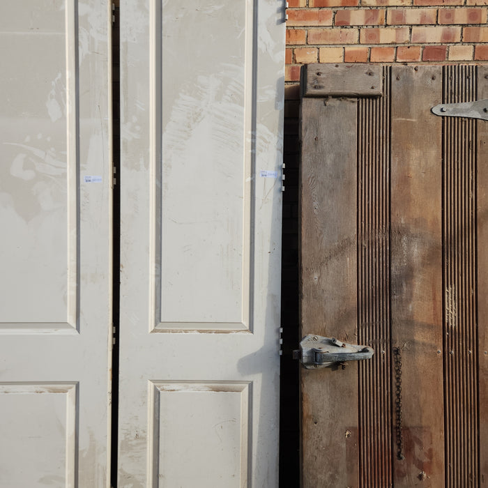 PAIR TALL SLENDER WHITE DOORS