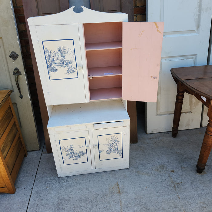 LIGHT BLUE FRENCH CHILDREN'S KITCHEN HUTCH