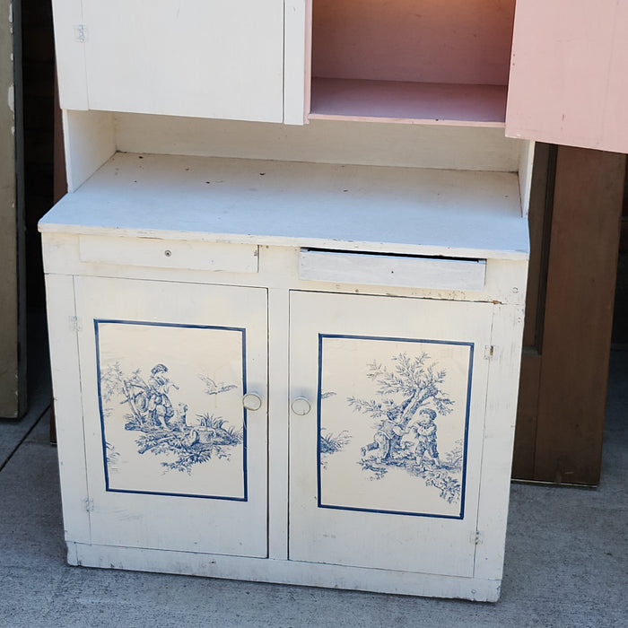 LIGHT BLUE FRENCH CHILDREN'S KITCHEN HUTCH