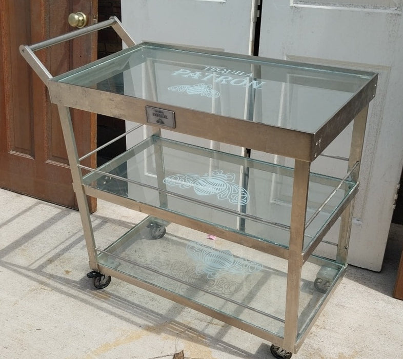 MODERN STEEL AND GLASS OFFICE CART