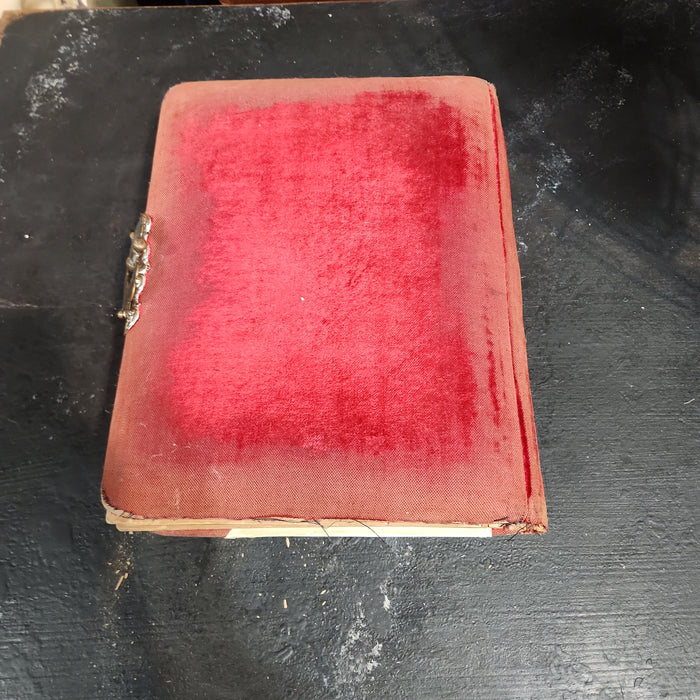 1890'S VICTORIAN PHOTO ALBUM WITH RED VELVET TRIM