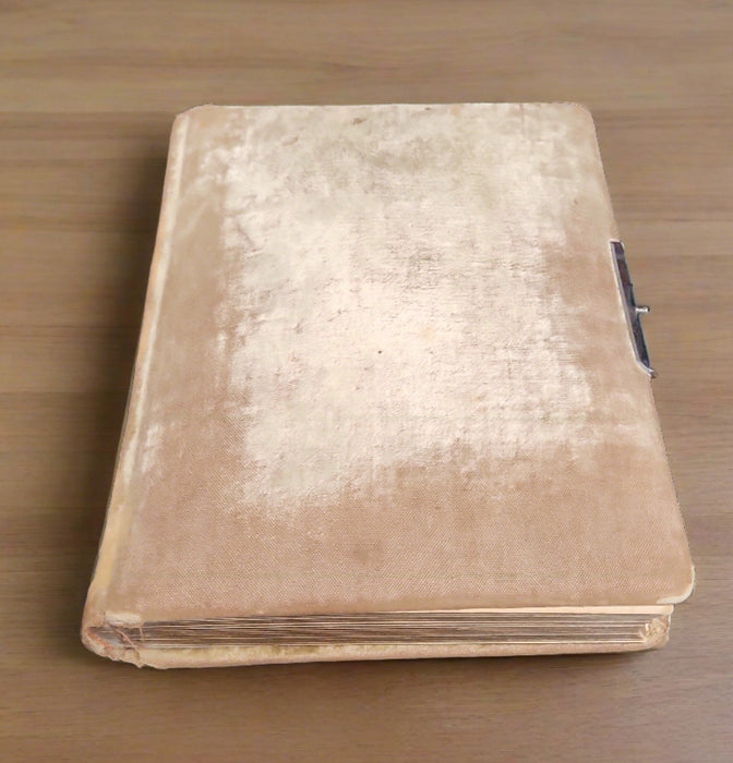 1900'S PHOTO ALBUM WITH GREEN VELVET COVER-AS FOUND