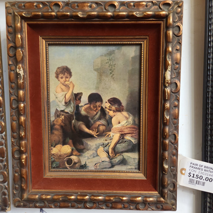 BRONZE COLOR GESSO FRAME WITH FAMOUS PRINT