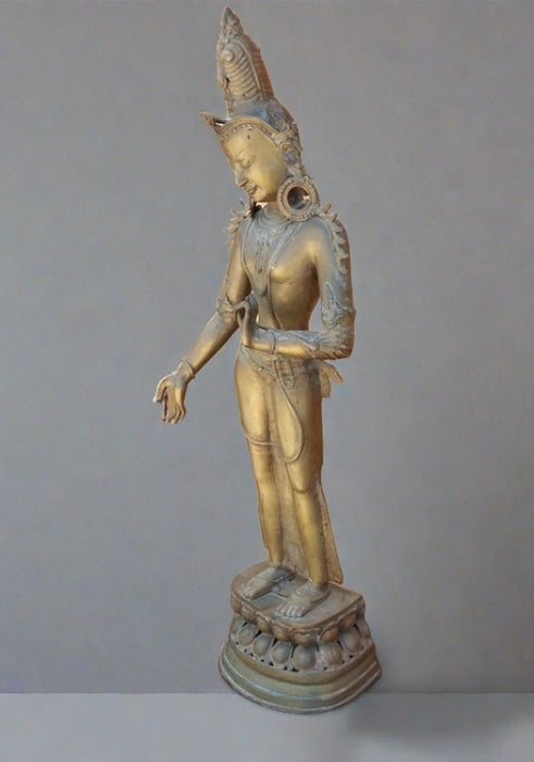 LARGE BRASS STATUE OF VISHNU