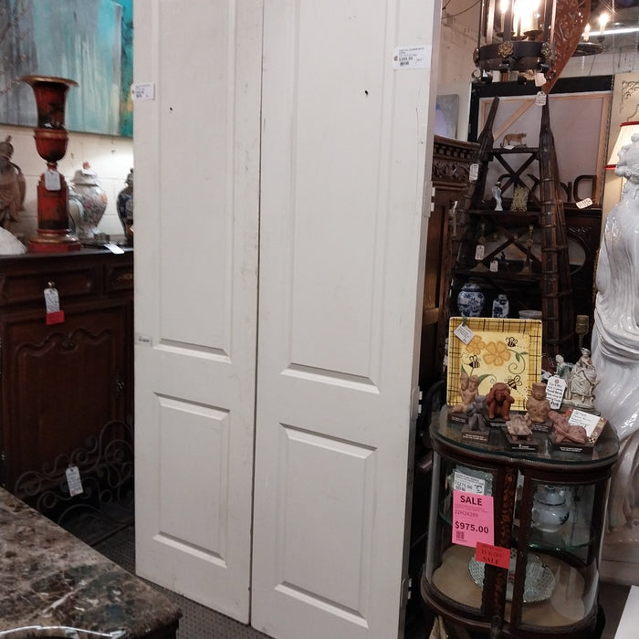 PAIR TALL SLENDER WHITE DOORS