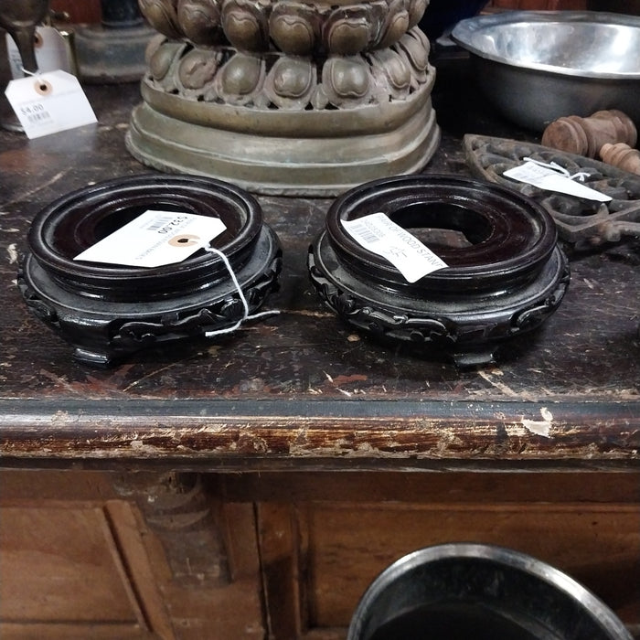 PAIR OF WOOD ASIAN BASES