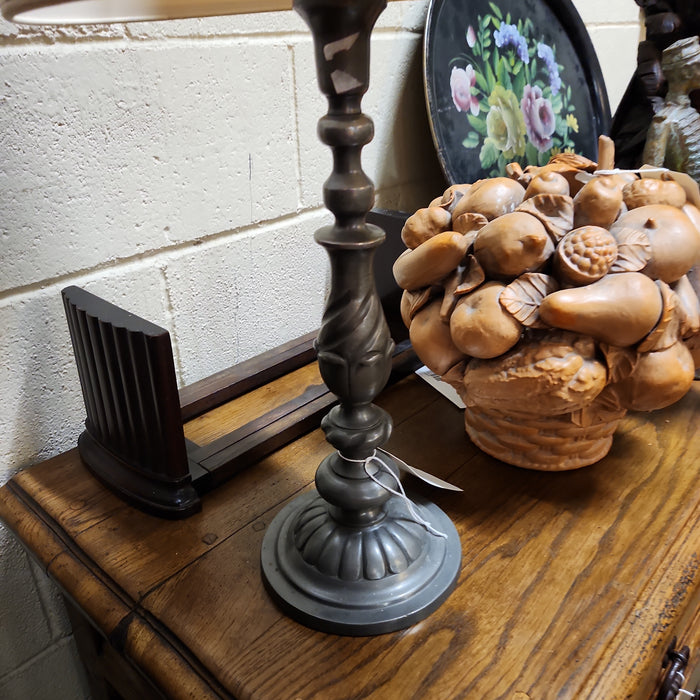 BARLEY TWIST METAL  PEWTER LAMP NEEDS WIRING