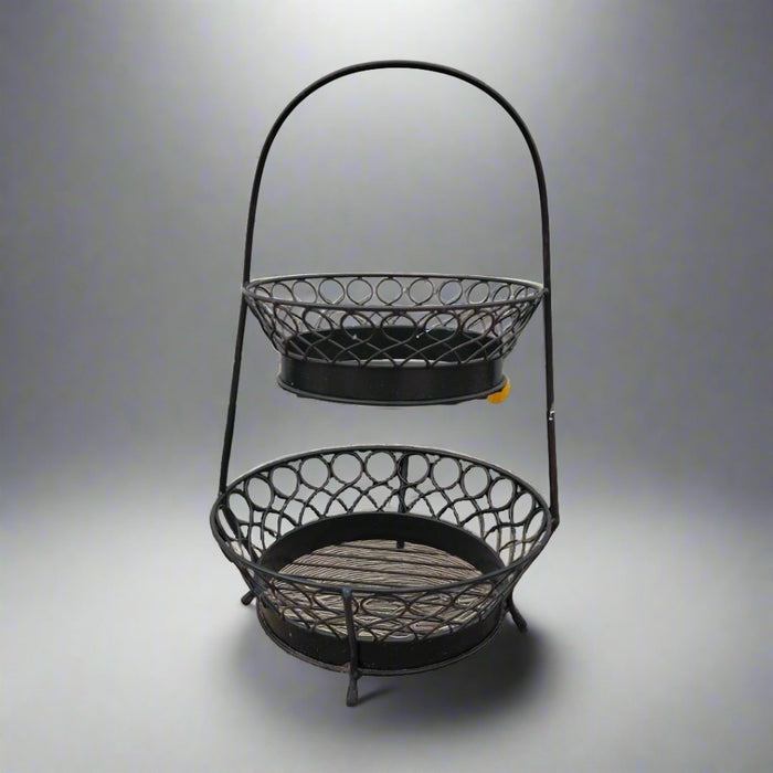 TWO TIER METAL BASKET