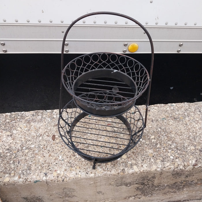 TWO TIER METAL BASKET