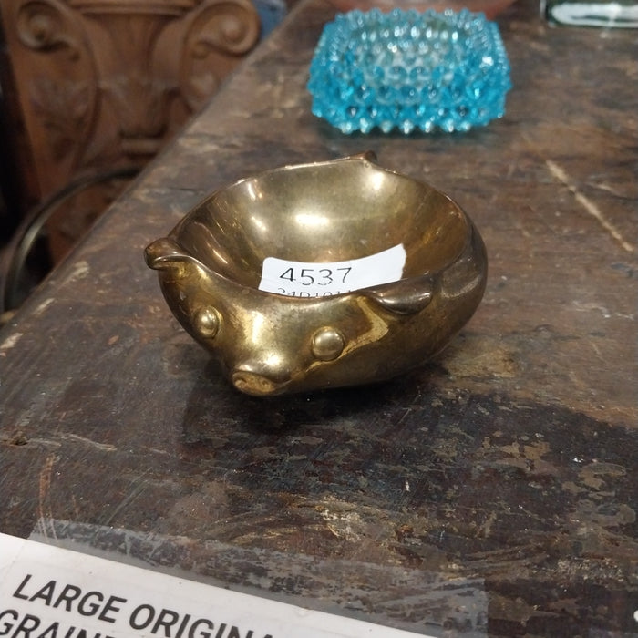 SMALL BRASS PIG BOWL
