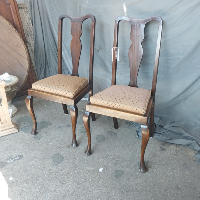 PAIR OF MAHOGANY GEORGIAN STYLE HIGHBACK SIDE CHAIRS