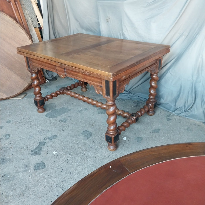 OAK BARLEY TWIST DRAW LEAF TABLE