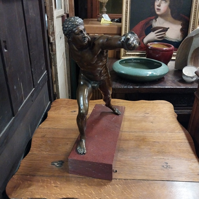 19TH CENTURY BRONZE CASTING OF A BORGHESE GLADIATOR