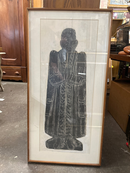FRAMED ENGLISH TEMPLE RUBBING OF NOBLE MAN