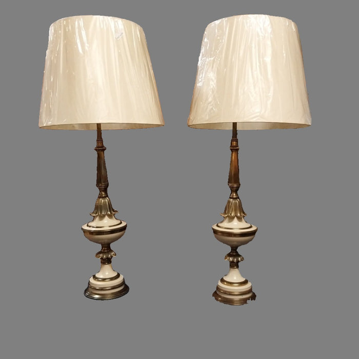 PAIR OF TALL STIFFEL BRASS LAMPS