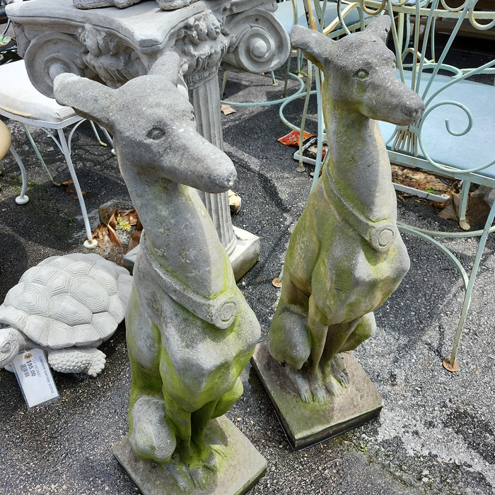 PAIR OF CONCRETE WHIPPETS