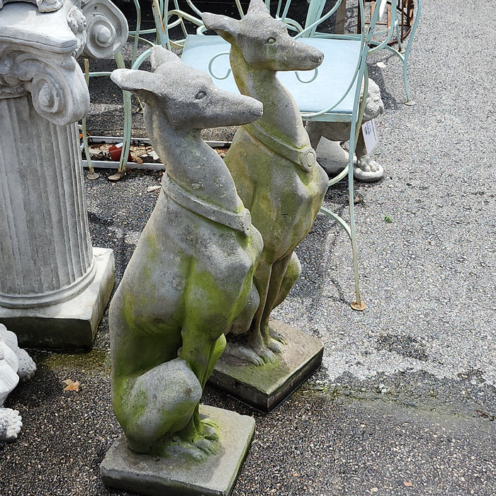 PAIR OF CONCRETE WHIPPETS