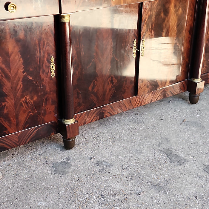 EMPIRE MAHOGANY SIDEBOARD WITH GREEN MARBLE TOP