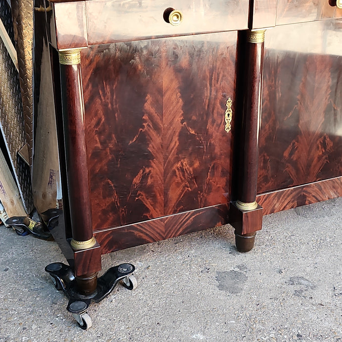 EMPIRE MAHOGANY SIDEBOARD WITH GREEN MARBLE TOP