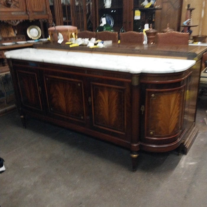 LOUIS XVI WHITE CARRERA MARBLE TOP SIDEBOARD