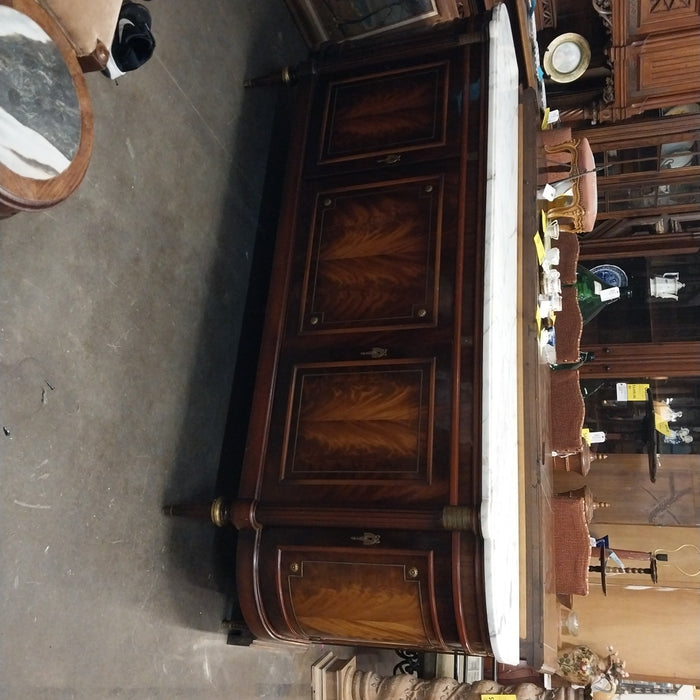 LOUIS XVI WHITE CARRERA MARBLE TOP SIDEBOARD