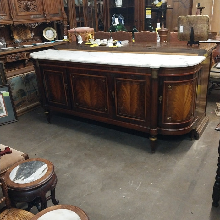 LOUIS XVI WHITE CARRERA MARBLE TOP SIDEBOARD