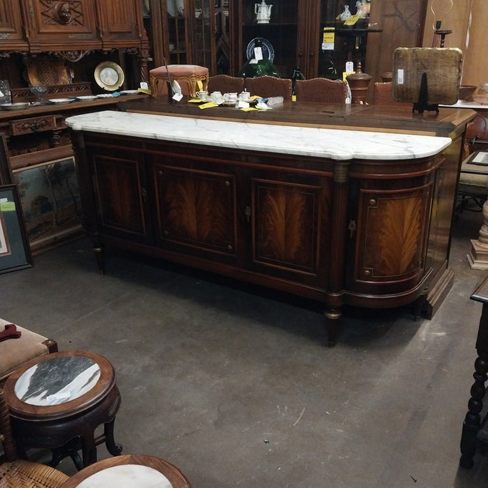 LOUIS XVI WHITE CARRERA MARBLE TOP SIDEBOARD