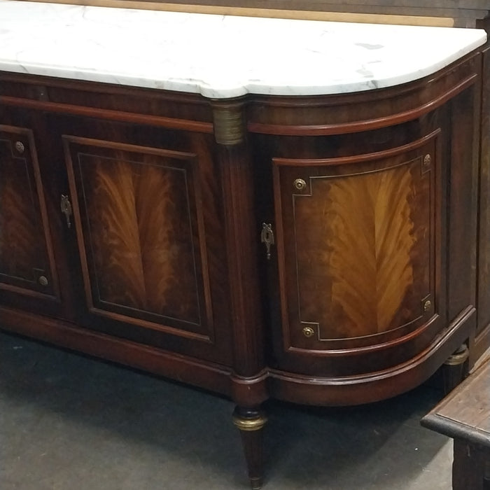 LOUIS XVI WHITE CARRERA MARBLE TOP SIDEBOARD