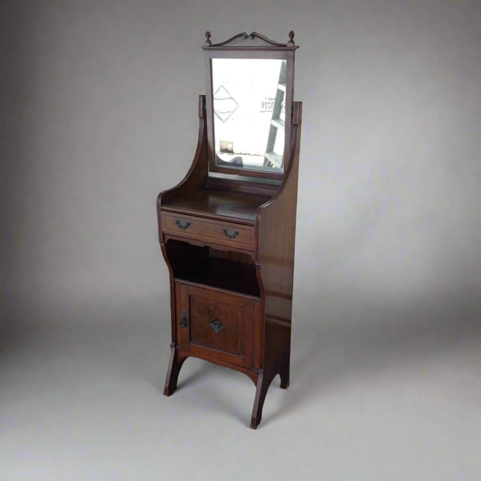 EDWARDIAN TURN OF THE CENTURY MAHOGANY SHAVING CABINET