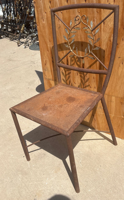 IRON CHAIR WITH LAUREL LEAF WREATH BACK