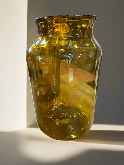 OPEN MOUTH AMBER CYLINDER BOTTLE