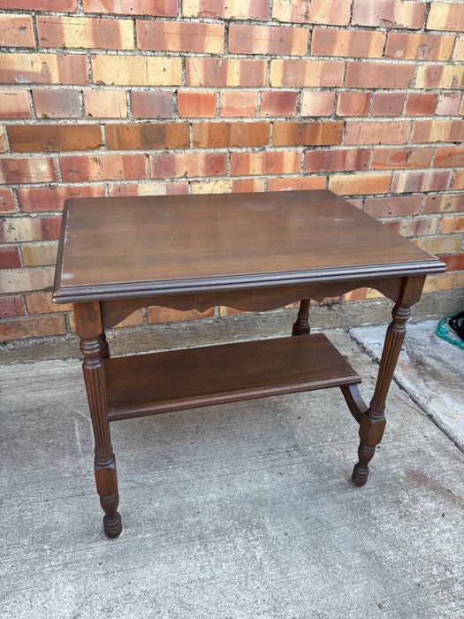 TIERED OAK SIDE TABLE