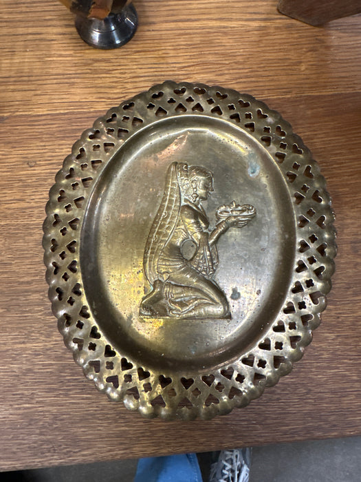 BRASS INDIAN PLAQUE