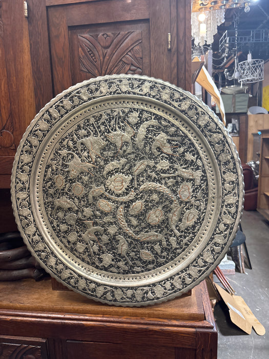 HANDMADE PERSIAN COPPER INCISED TRAY