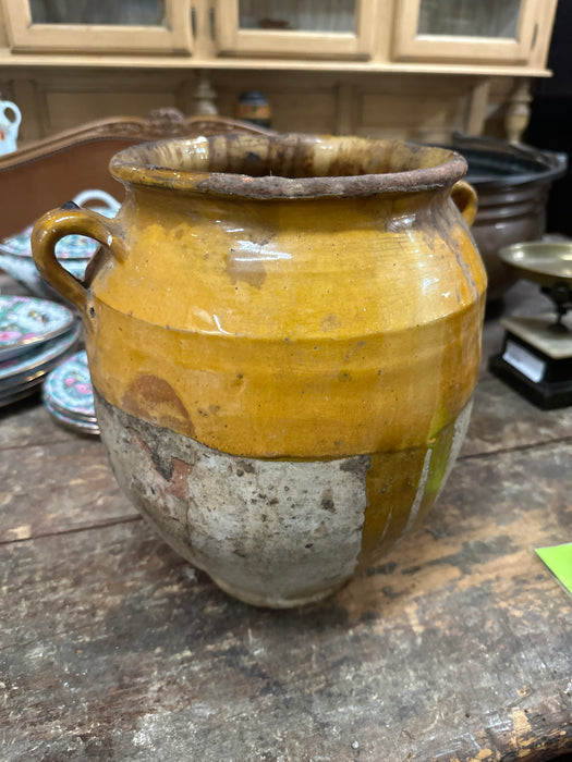 CONFIT GLAZED POTTERY JAR WITH HANDLES