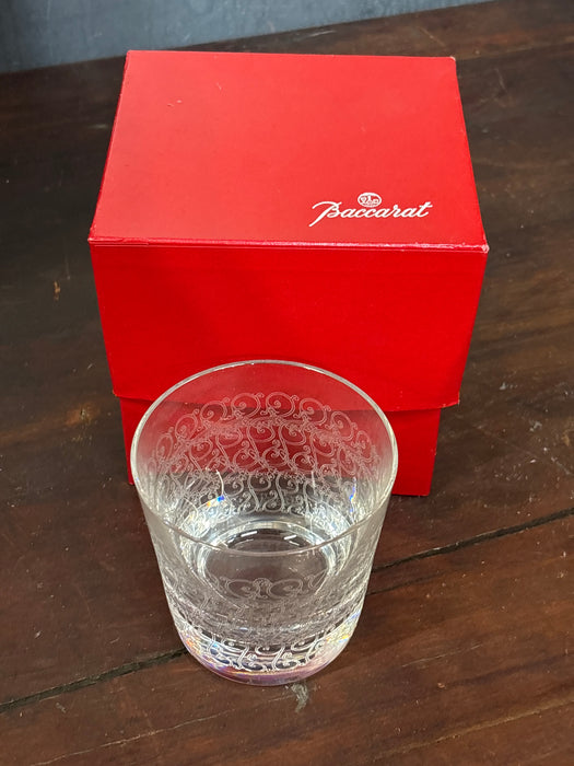 LARGE BACCARAT 10 OZ ROHAN CRYSTAL ROCKS GLASS IN BOX