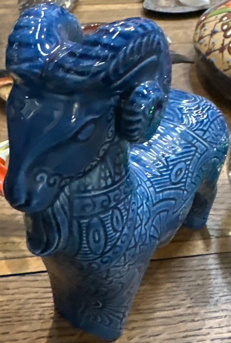 SMALL DARK BLUE CERAMIC RAM