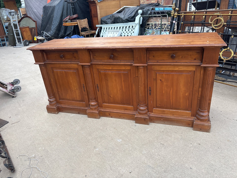 VINTAGE PINE SIDEBOARD WITH COLUMNS