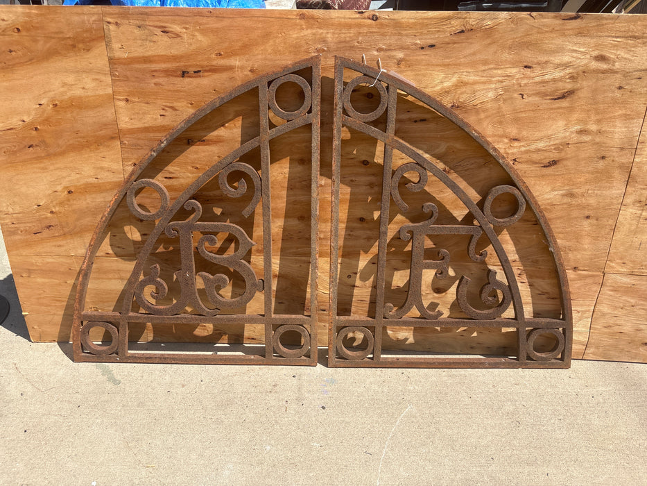2 PIECE IRON ARCH WITH B AND F