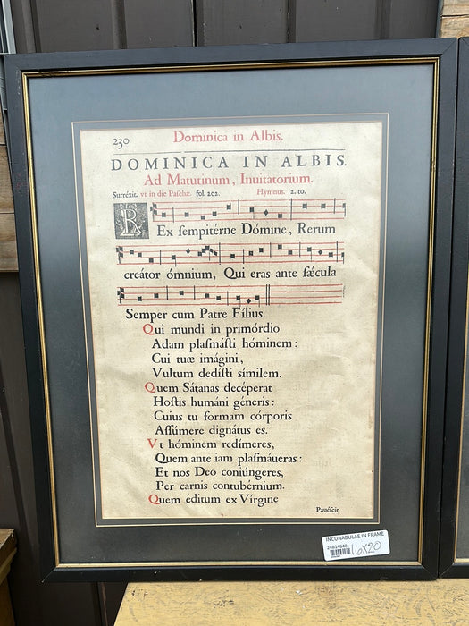 INCUNABULAE IN FRAME