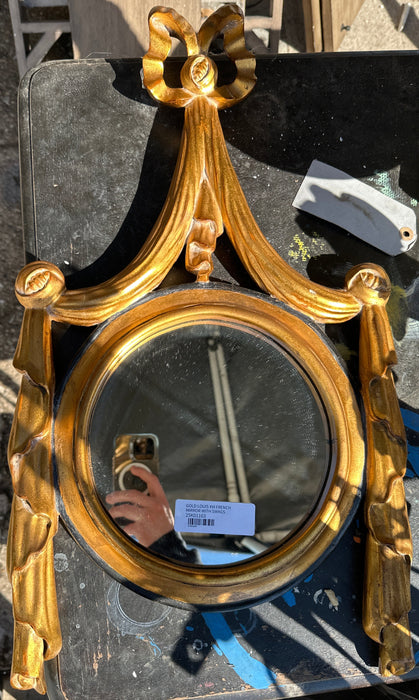 GOLD LOUIS XVI FRENCH MIRROR WITH SWAGS