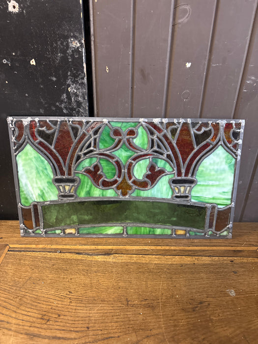RECTANGULAR 19TH CENTURY STAINED GLASS WINDOW