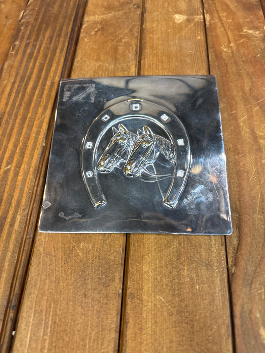 CHROME HORSE PLAQUE