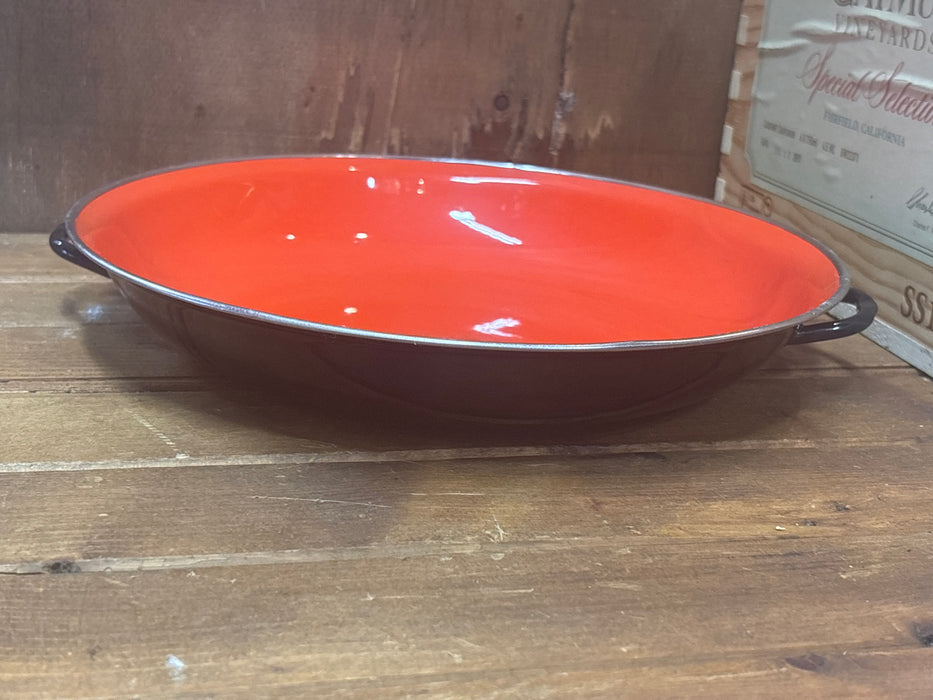 PAIR OF LARGE RED YUGOSLAVIA SAUTÉ PANS