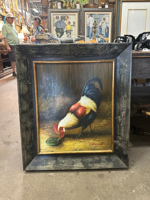 FRAMED ROOSTER GICLEE